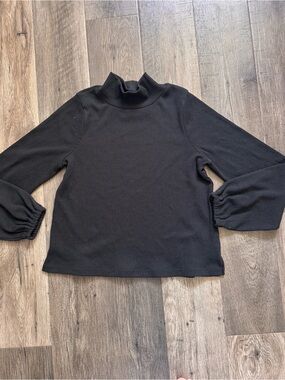 Madewell Black Ribbed Turtleneck Sweater